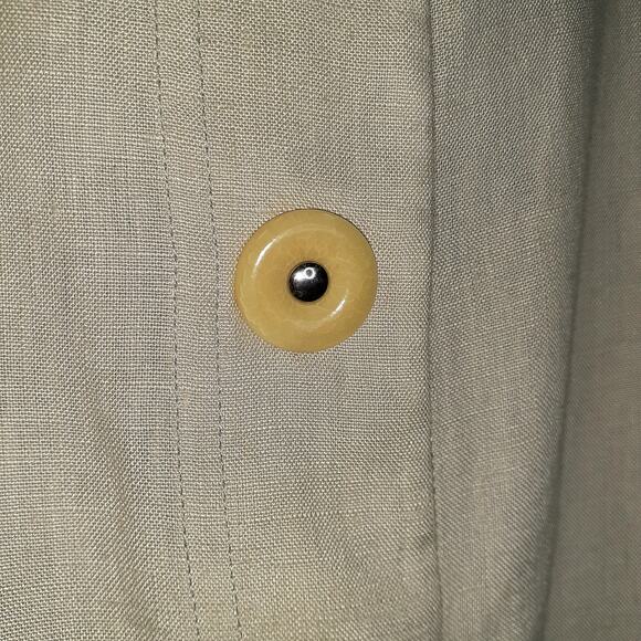 Ladies Giorgio Armani 100% Linen Jacket Pockets Snaps Mandarin Collar IT 46 XL - Picture 6 of 8